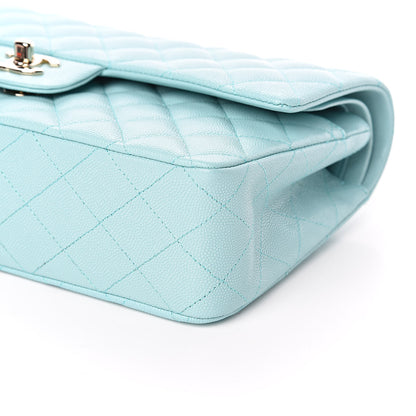 Chanel Caviar Quilted Medium Double Flap Light Blue 9 of 11