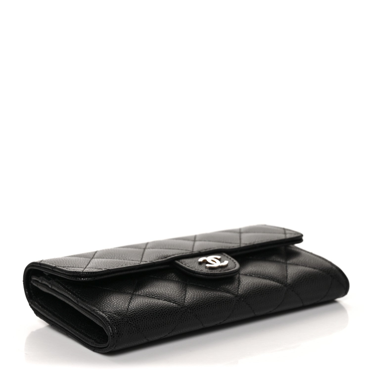 Chanel Caviar Quilted Medium Gusset Flap Wallet Black 4 of 11
