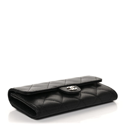 Chanel Caviar Quilted Medium Gusset Flap Wallet Black 4 of 11