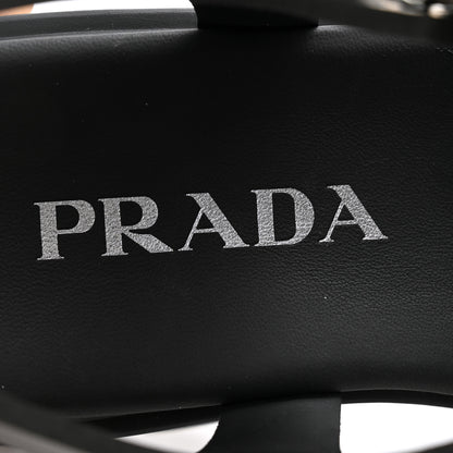 Prada Foam Rubber Triangle Logo Monolith 55mm Cage Sandals 39 Black 6 of 9