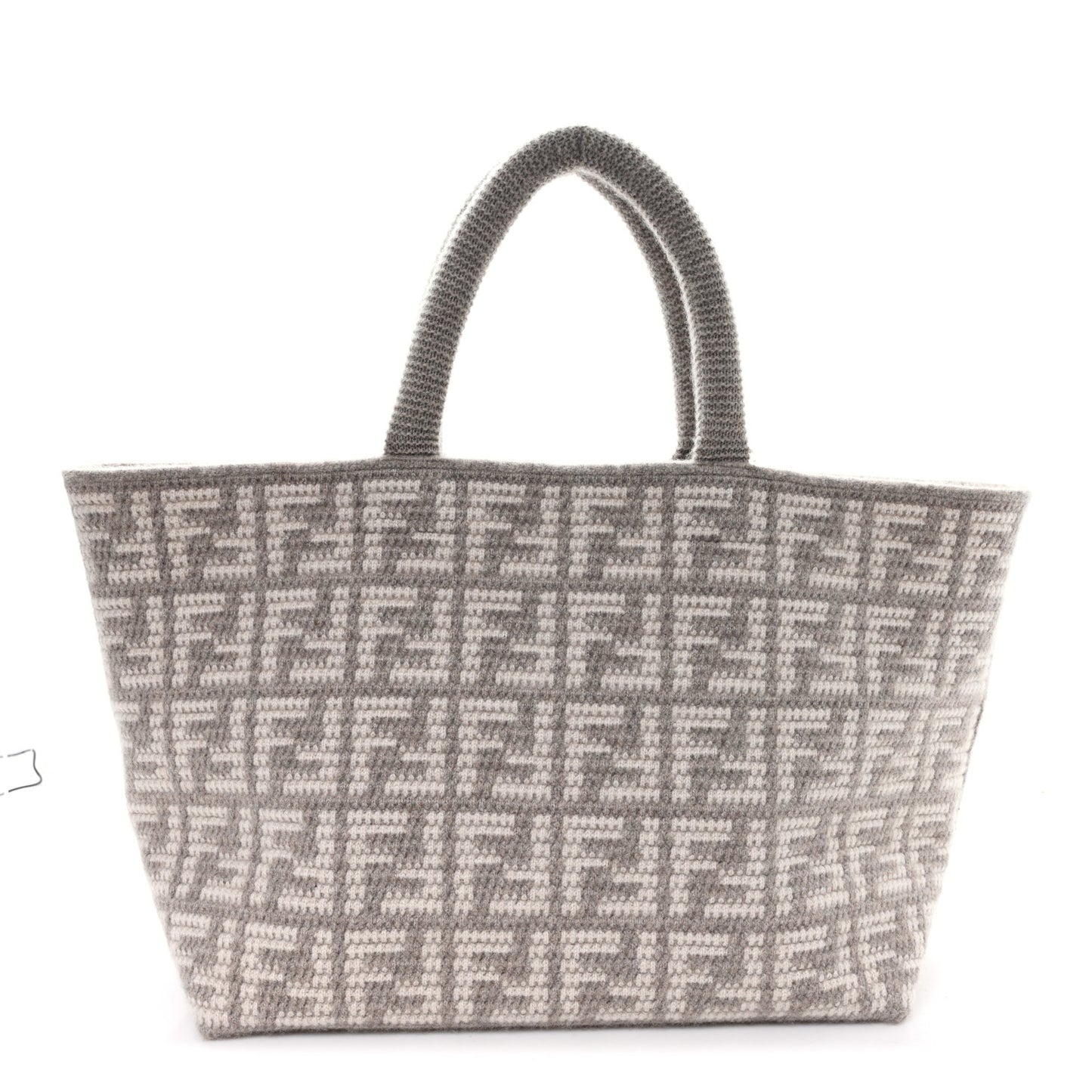 Cashmere Knit FF Large Shopper Tote Tortora