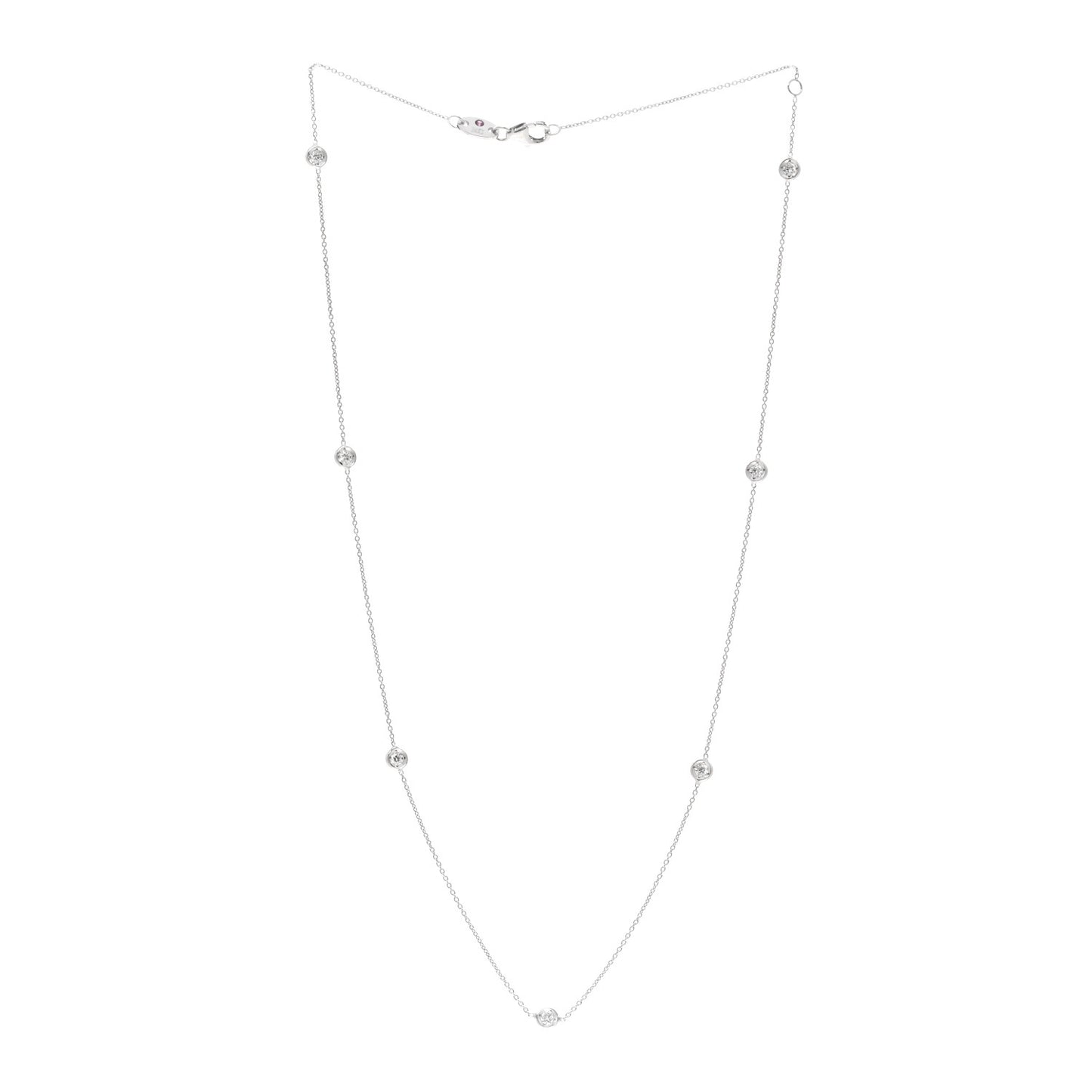 ROBERTO COIN 18K White Gold Diamond .35ctw Diamonds By The Inch Seven Station Necklace