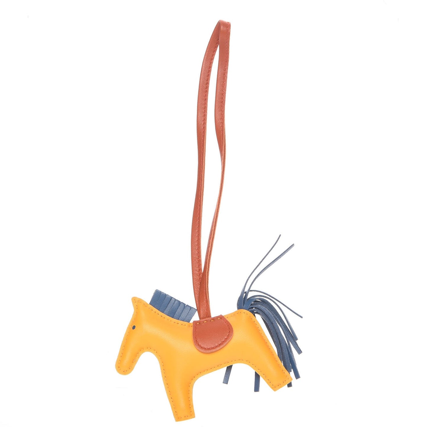 Milo Lambskin Grigri Rodeo Horse Bag Charm PM Jaune D'Or Bleu Agate Cornaline