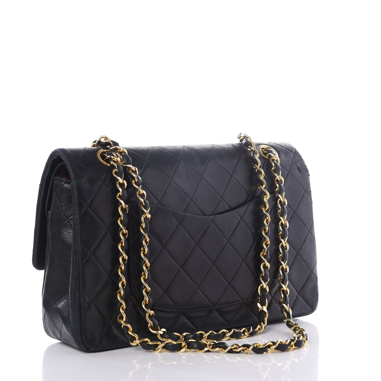 Chanel Lambskin Quilted Medium Double Flap Black 2 of 12