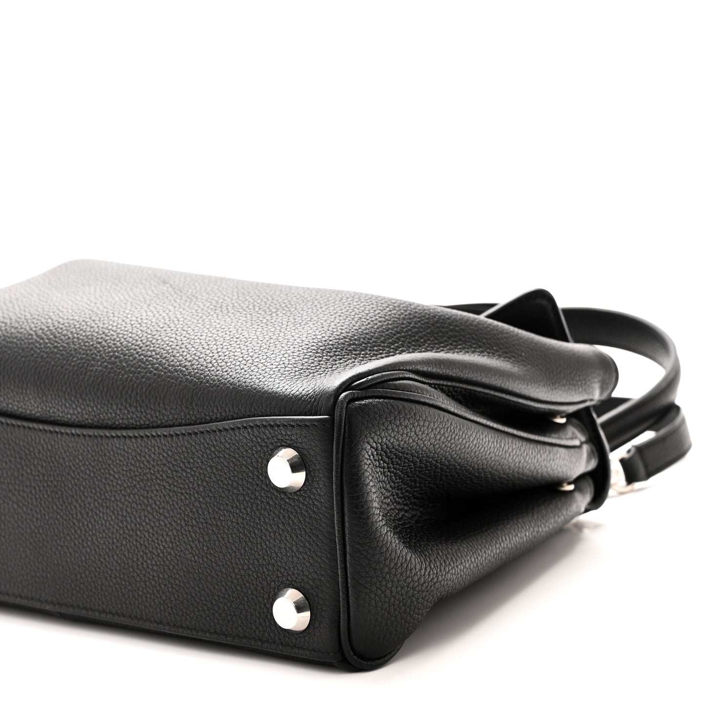 Grained Calfskin Small Rodeo Top Handle Handbag Black