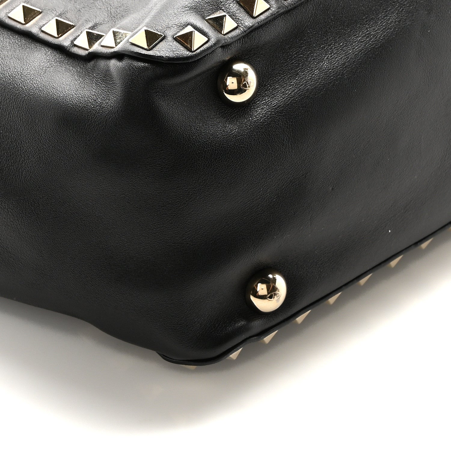 Valentino Garavani Grained Calfskin Small Rockstud Tote Black 8 of 9