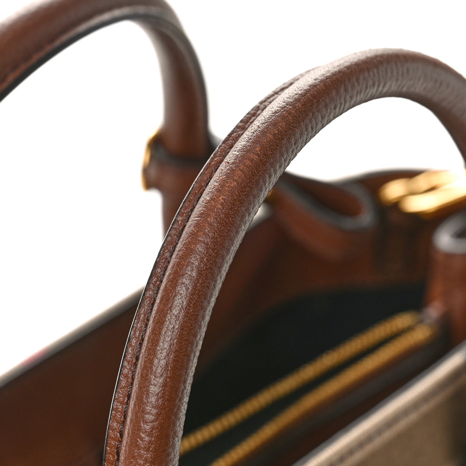 Burberry House Check Grainy Calfskin Medium Banner Tote Tan 13 of 13