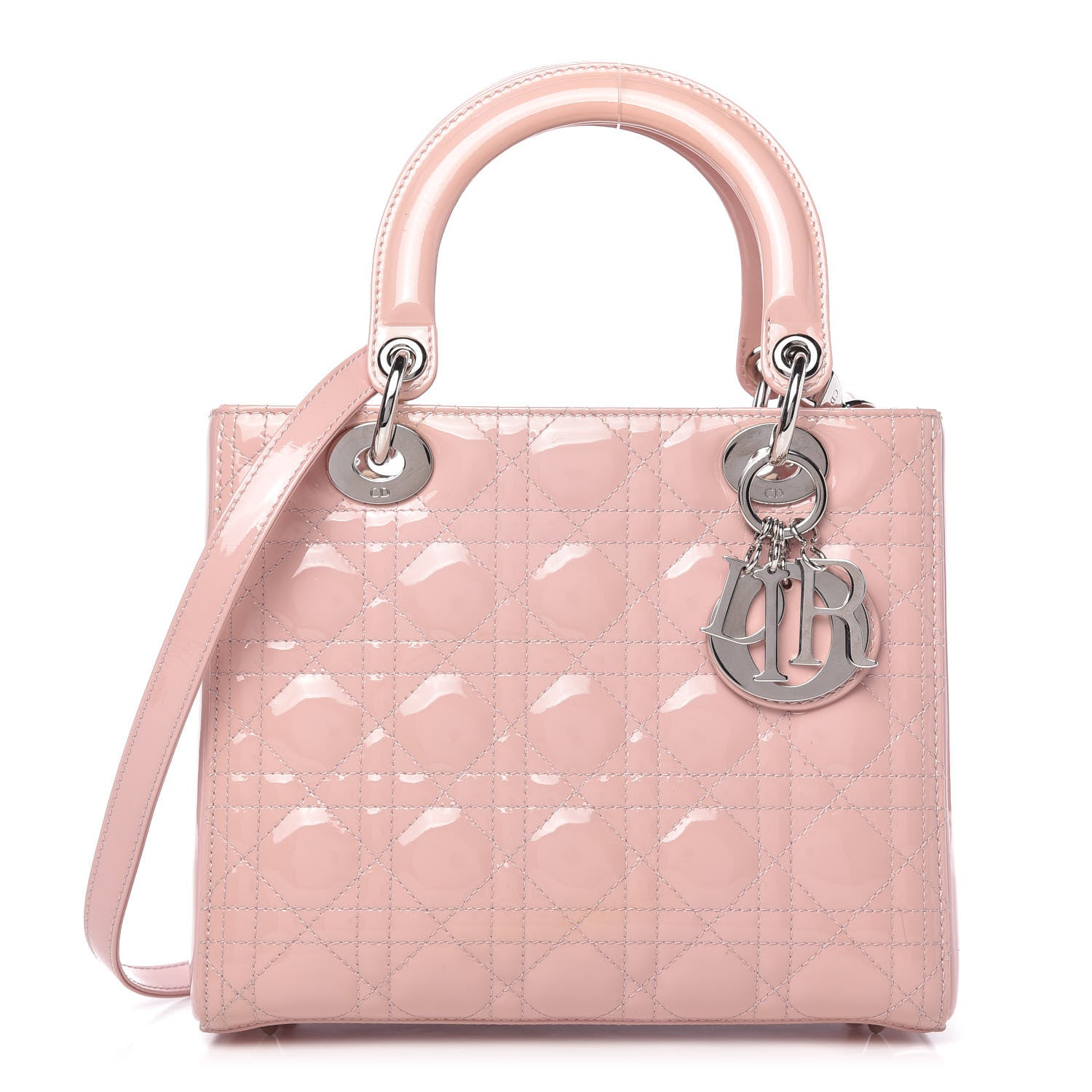 Christian Dior Patent Cannage Medium Lady Dior Rose Clair 1 of 10