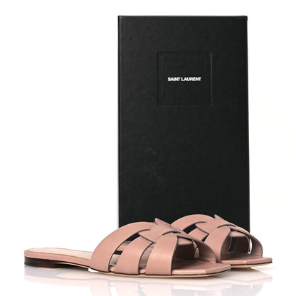 Saint Laurent Calfskin Tribute 05 Slide Sandals 40.5 Nude 14 of 14
