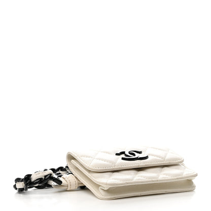 Chanel Caviar Quilted My Everything Belt Flap Card Holder White 4 of 12