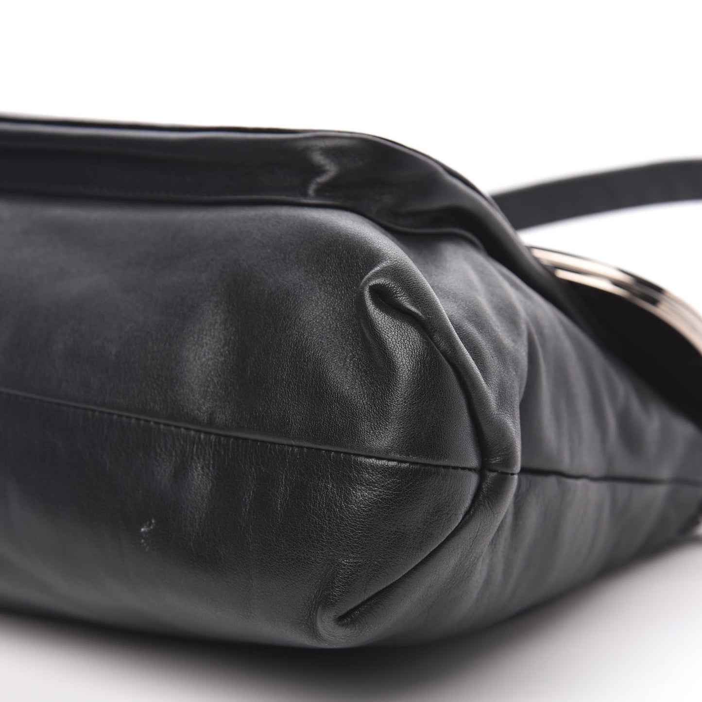 Calfskin Miss Sleek Shoulder Bag Black