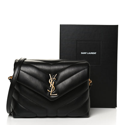 Saint Laurent Calfskin Y Quilted Monogram Toy Loulou Crossbody Bag Black 15 of 15