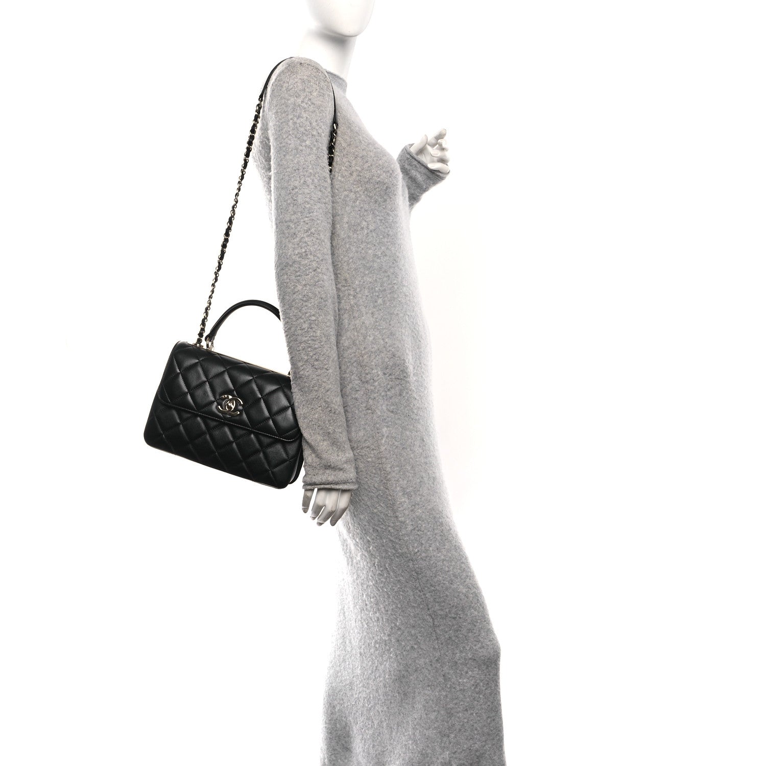 Chanel Lambskin Quilted Small Trendy CC Dual Handle Flap Bag Black 2 of 10