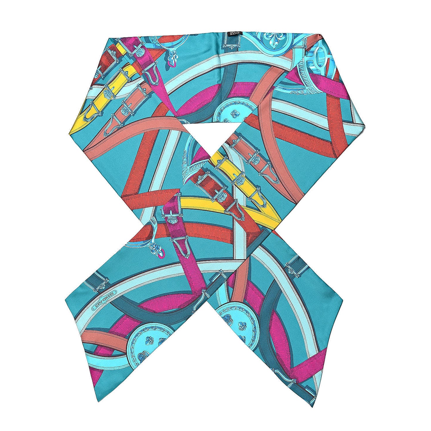 Silk Cavalcadour Maxi Twilly Canard Fuchsia Brique