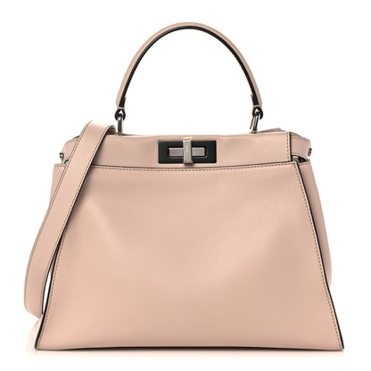 Fendi Vitello Seta Shiny Nappa Medium Peekaboo Iconic Satchel Soap Opale 1 of 9