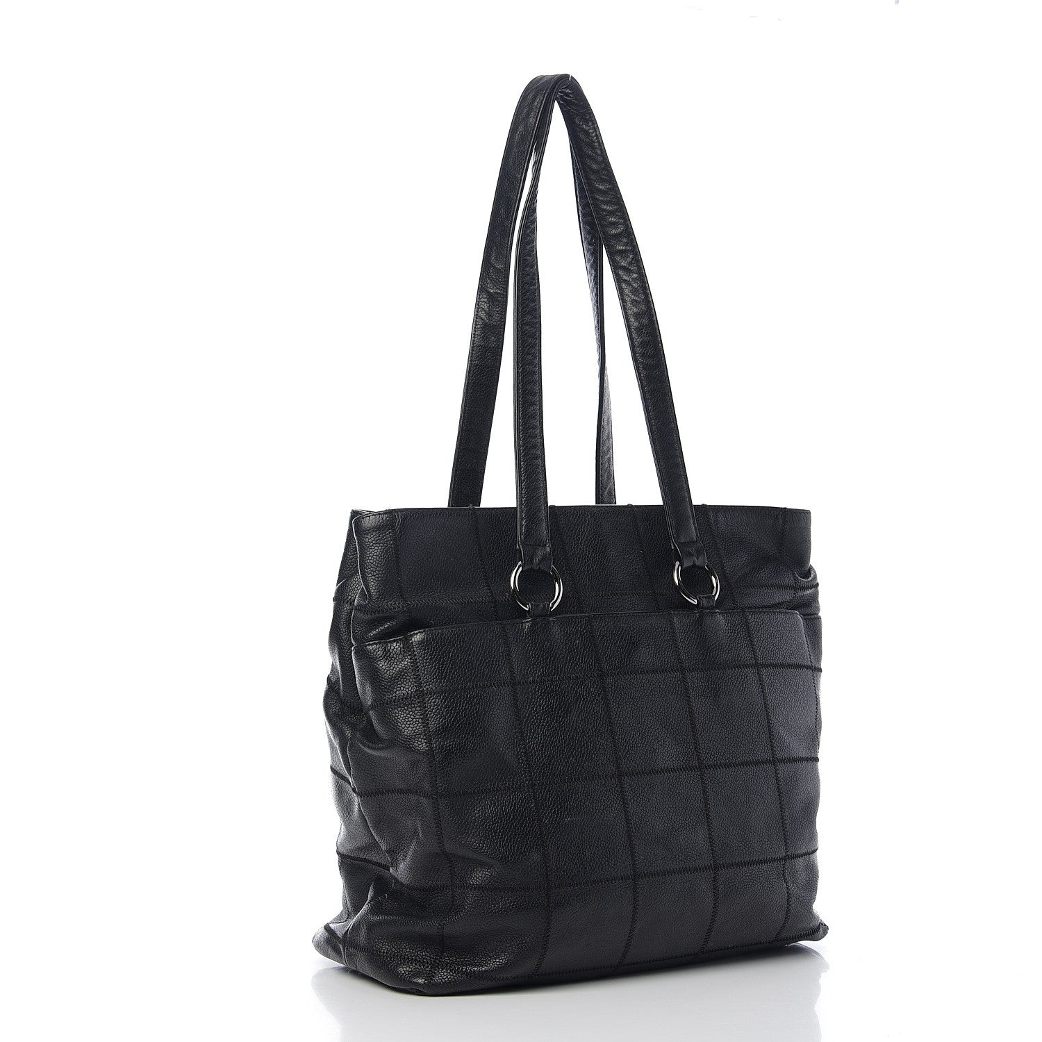 Chanel Caviar Square Stitched Tote Black 2 of 9