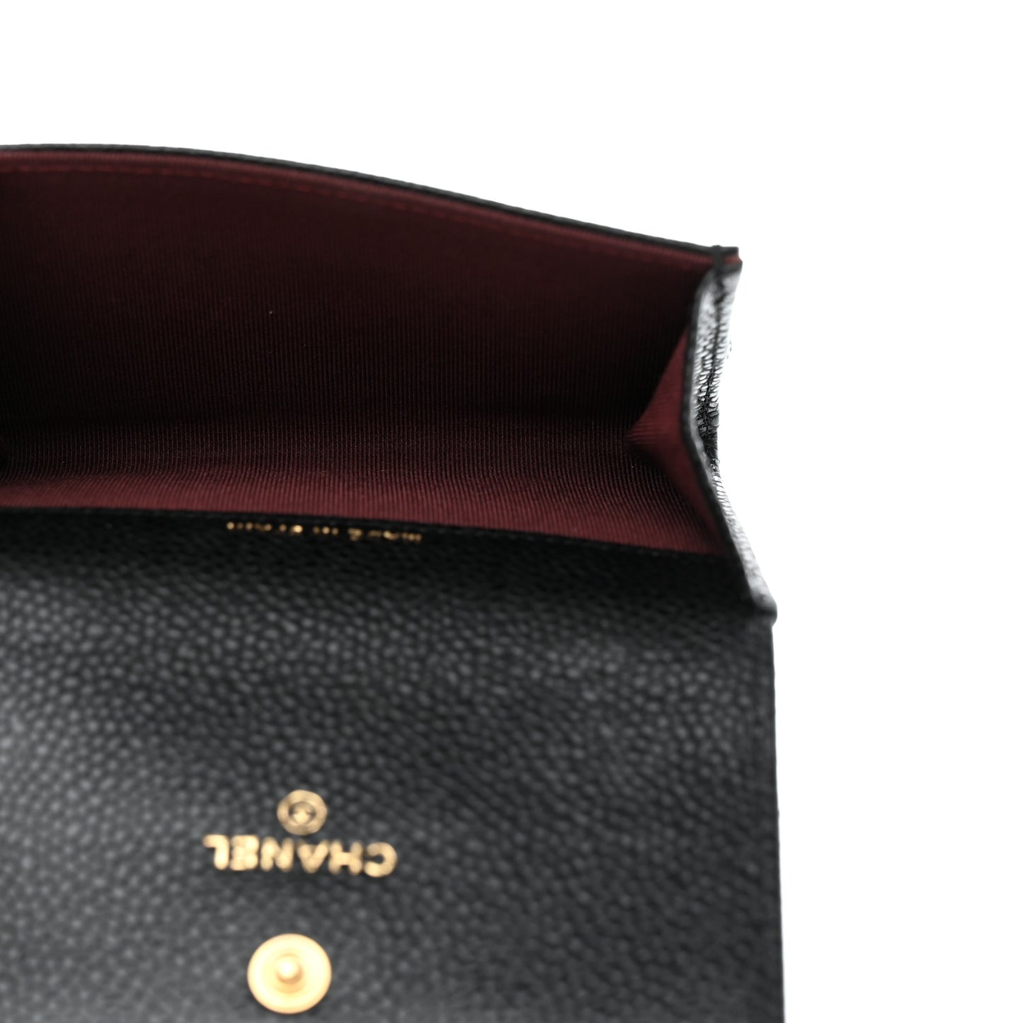 Caviar Quilted Flap Card Holder Black