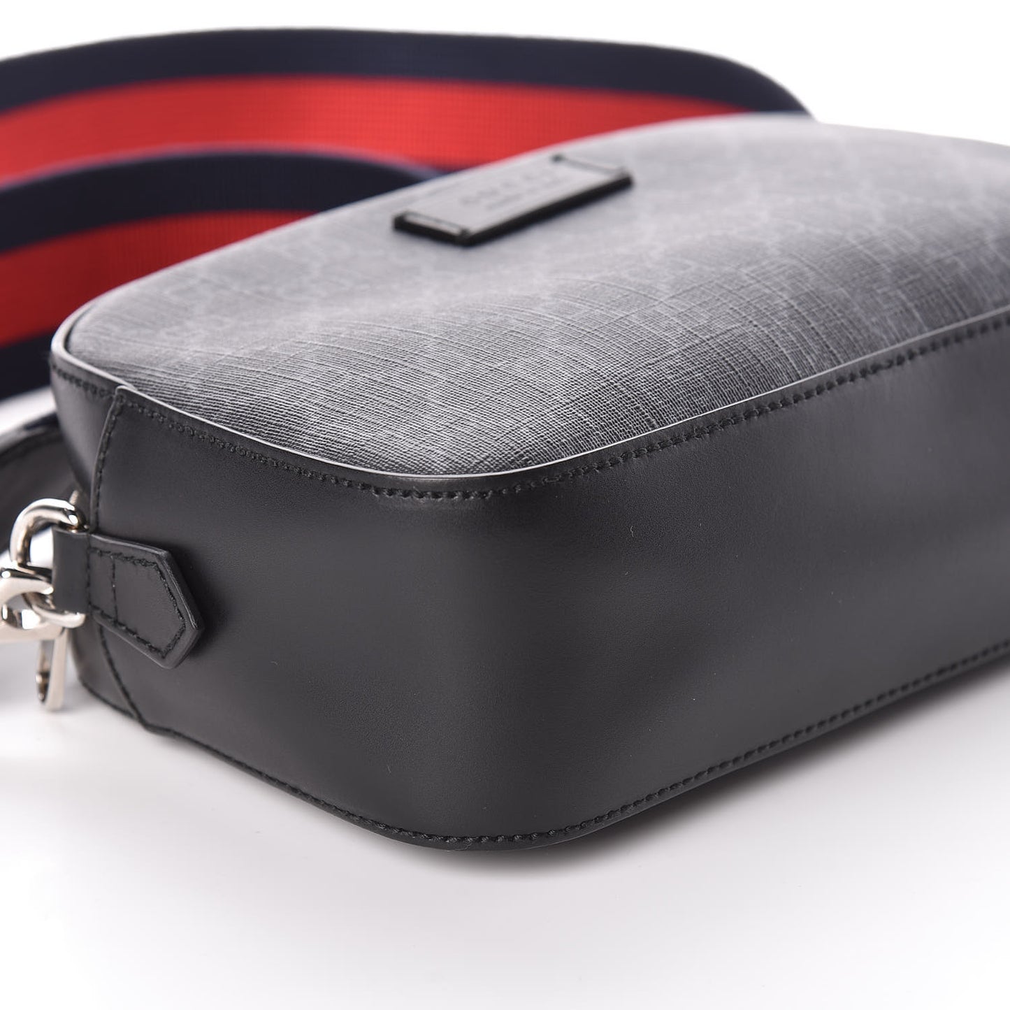 GG Supreme Monogram Web Shoulder Bag Black Grey