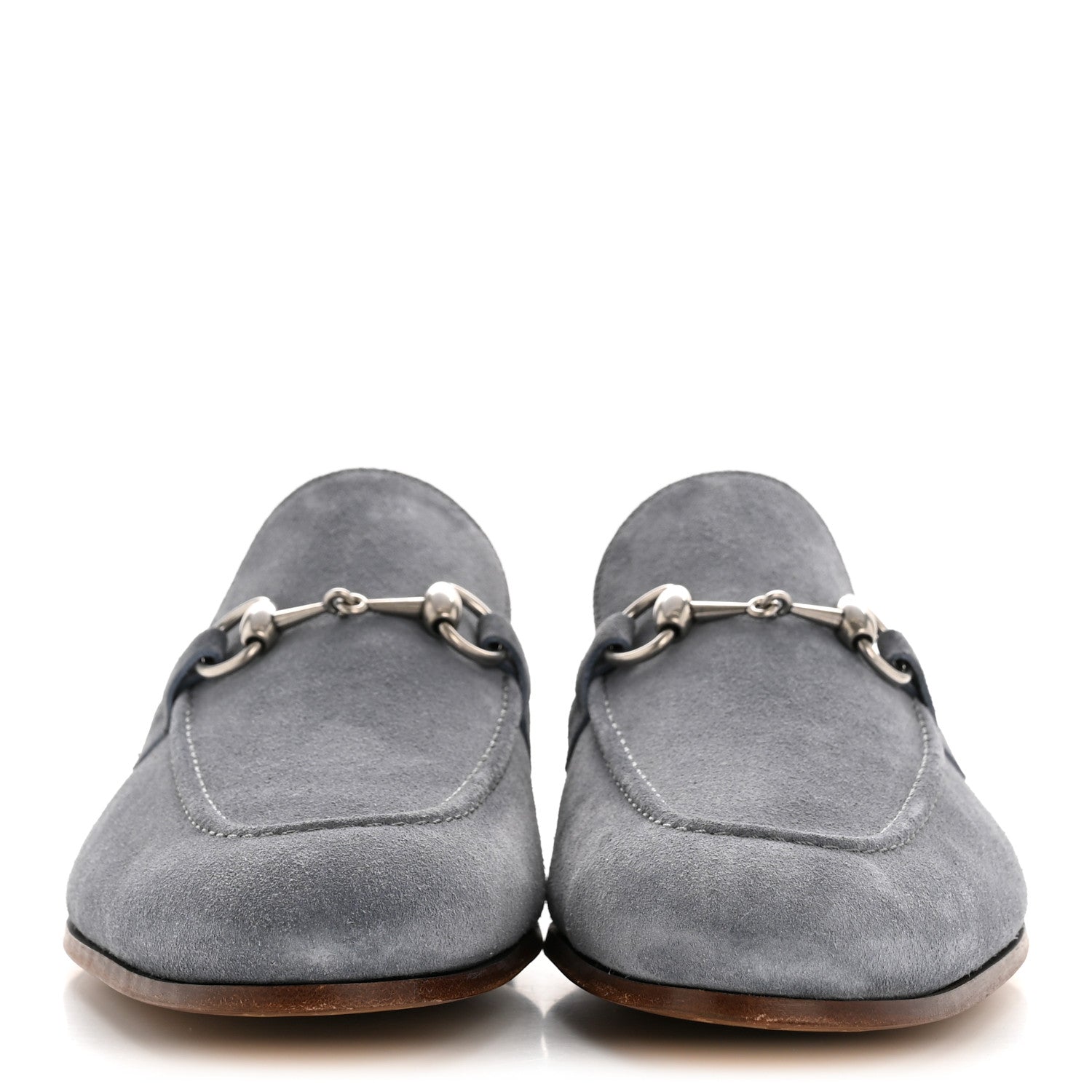 Gucci Suede Horsebit Mens Jordaan Loafers 8.5 Foggy Grey 3 of 11