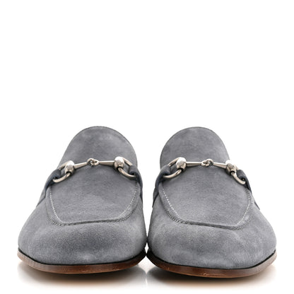 Gucci Suede Horsebit Mens Jordaan Loafers 8.5 Foggy Grey 3 of 11