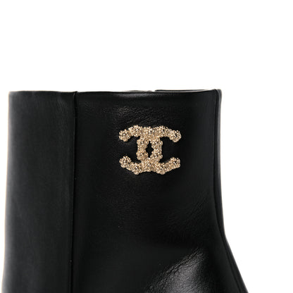 Chanel Calfskin CC Ankle Boots 41 Black 13 of 15