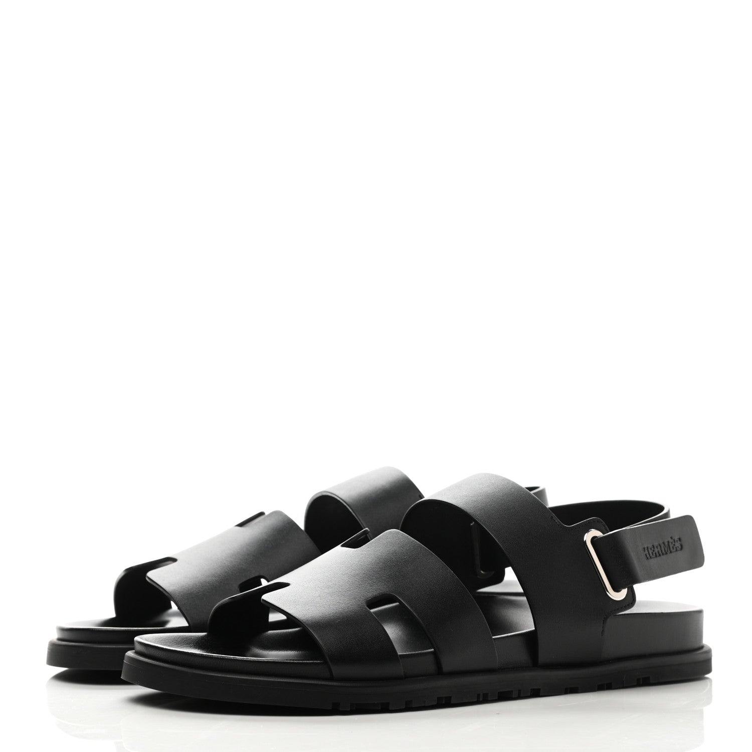 Hermes Calfskin Mens Takara Sandals 41.5 Black 3 of 10