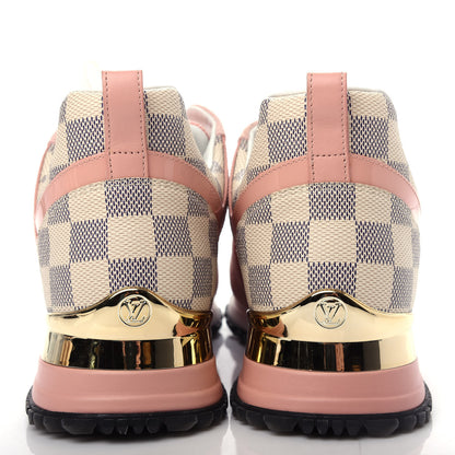 Louis Vuitton Suede Damier Azur Run Away Sneakers 40 Pink 7 of 10