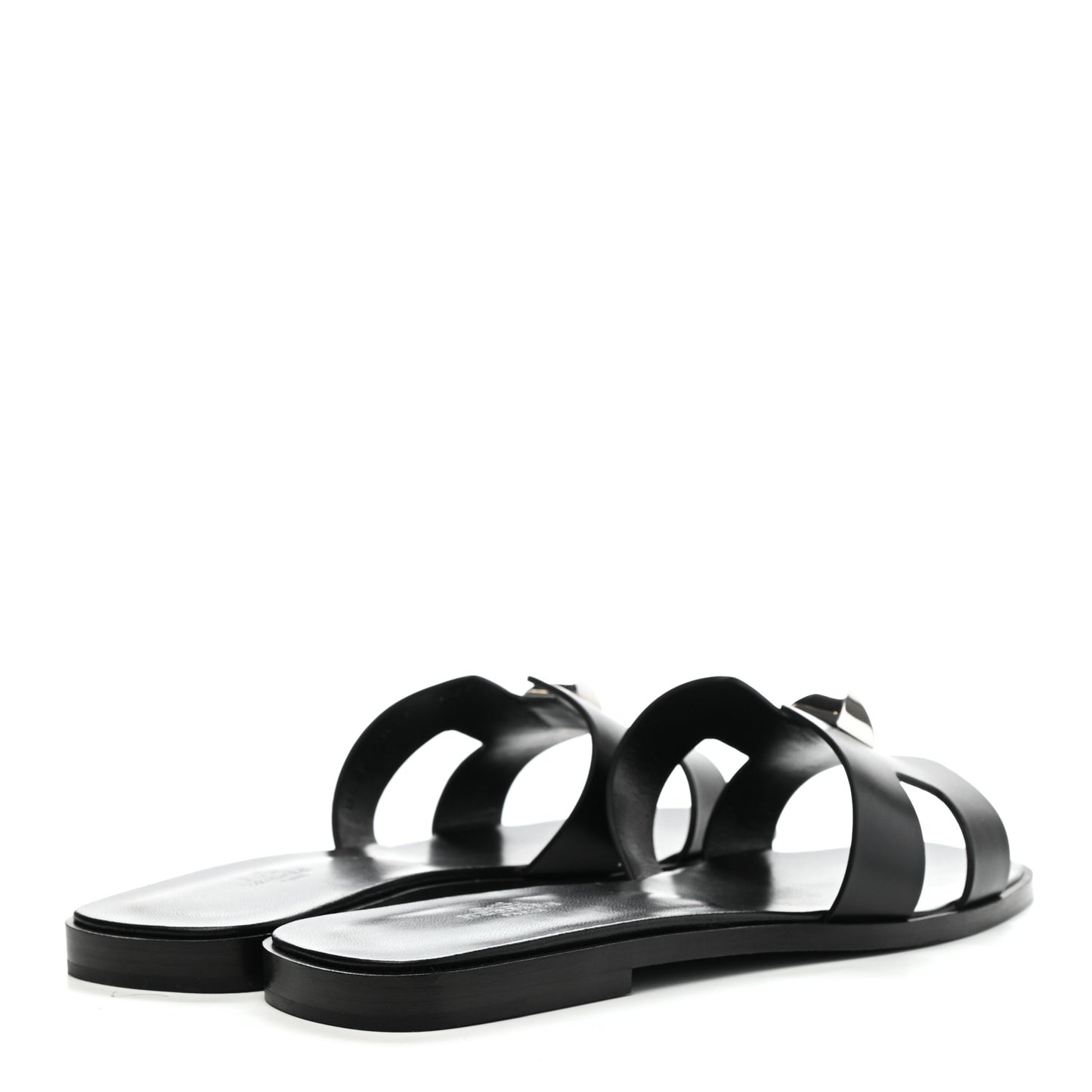 Box Calfskin Clous Pyramide Oran Sandals 40 Black