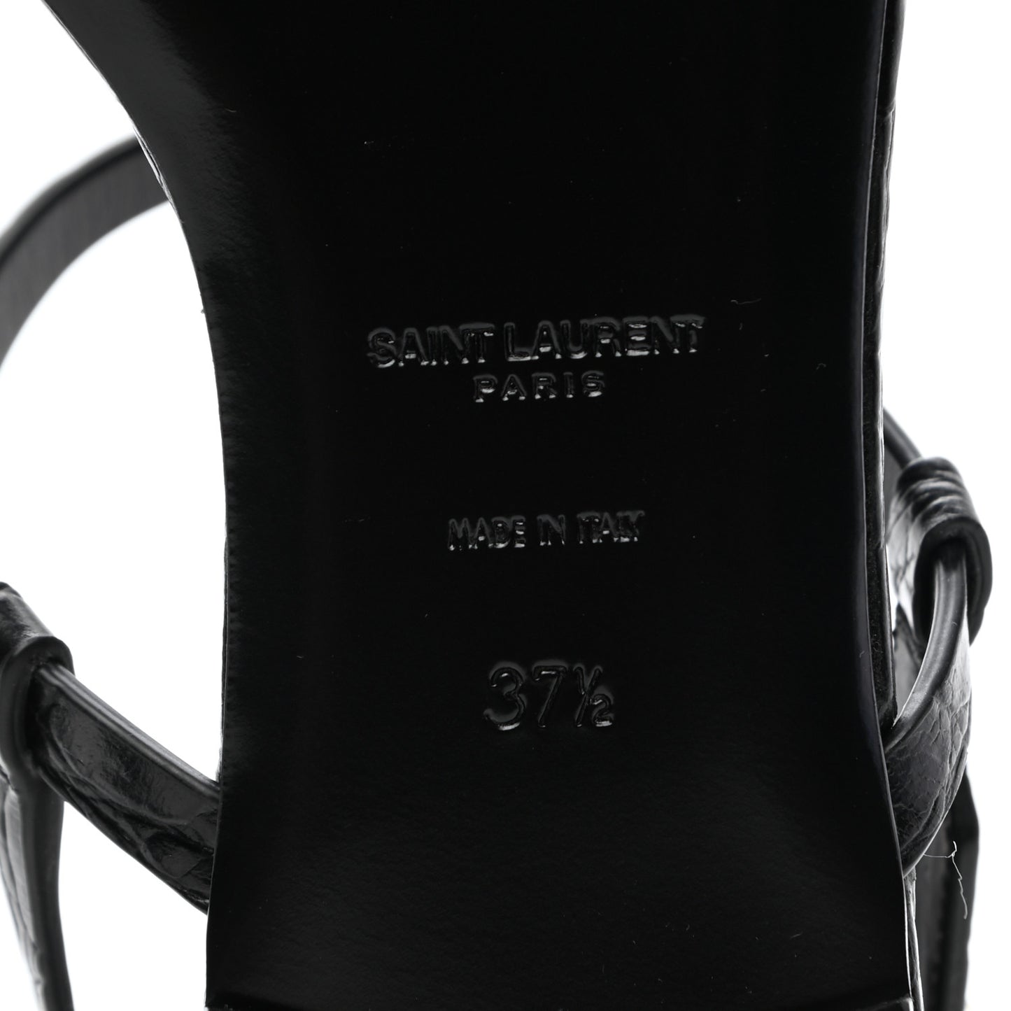 Patent Calfskin Cassandra Monogram Sandals 37.5 Black