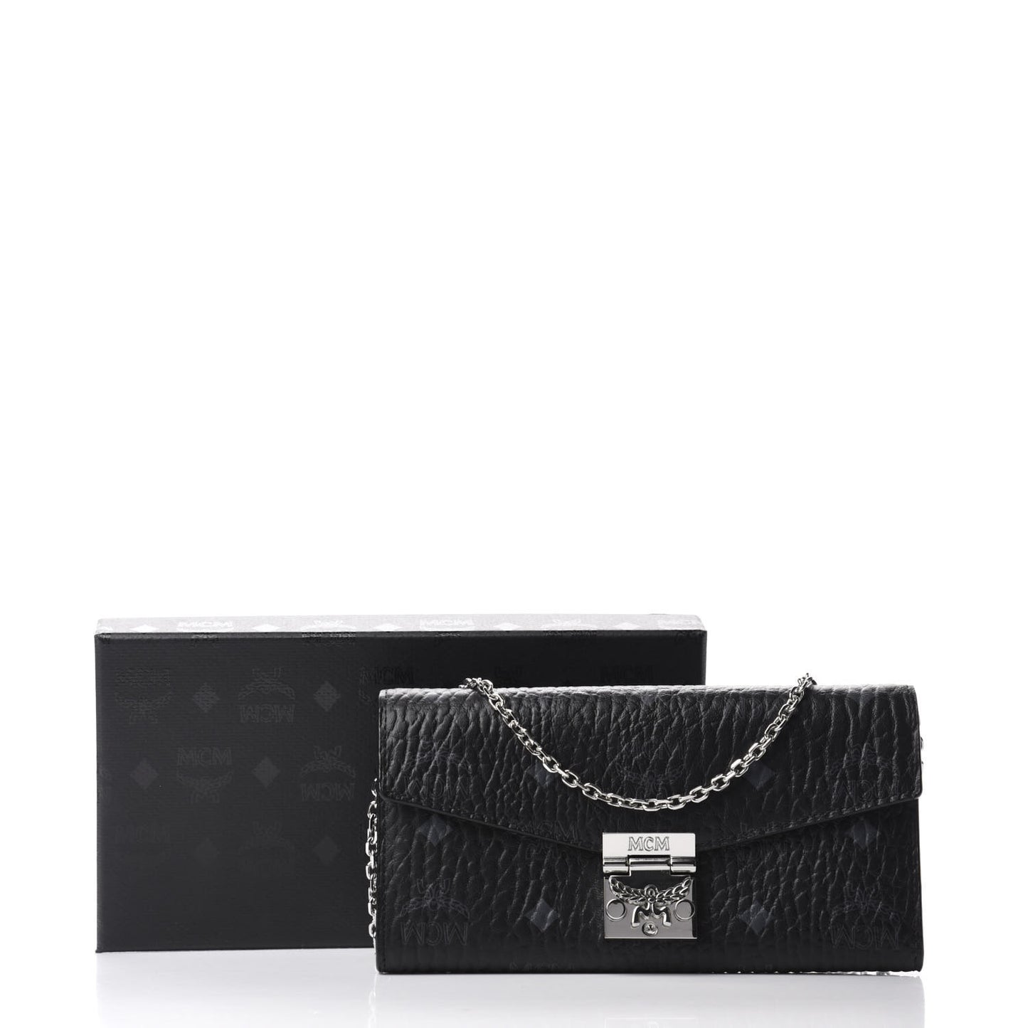 Visetos Large Patricia Wallet On Chain Black