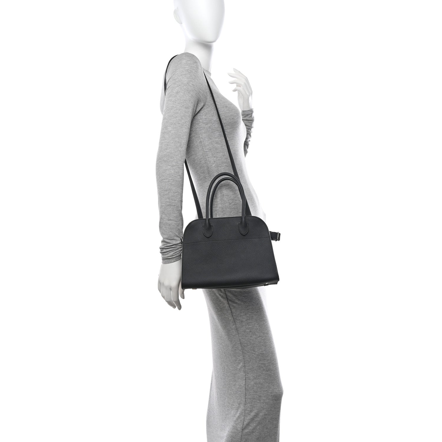 The Row Grained Calfskin Soft Margaux 10 Bag Black 2 of 10