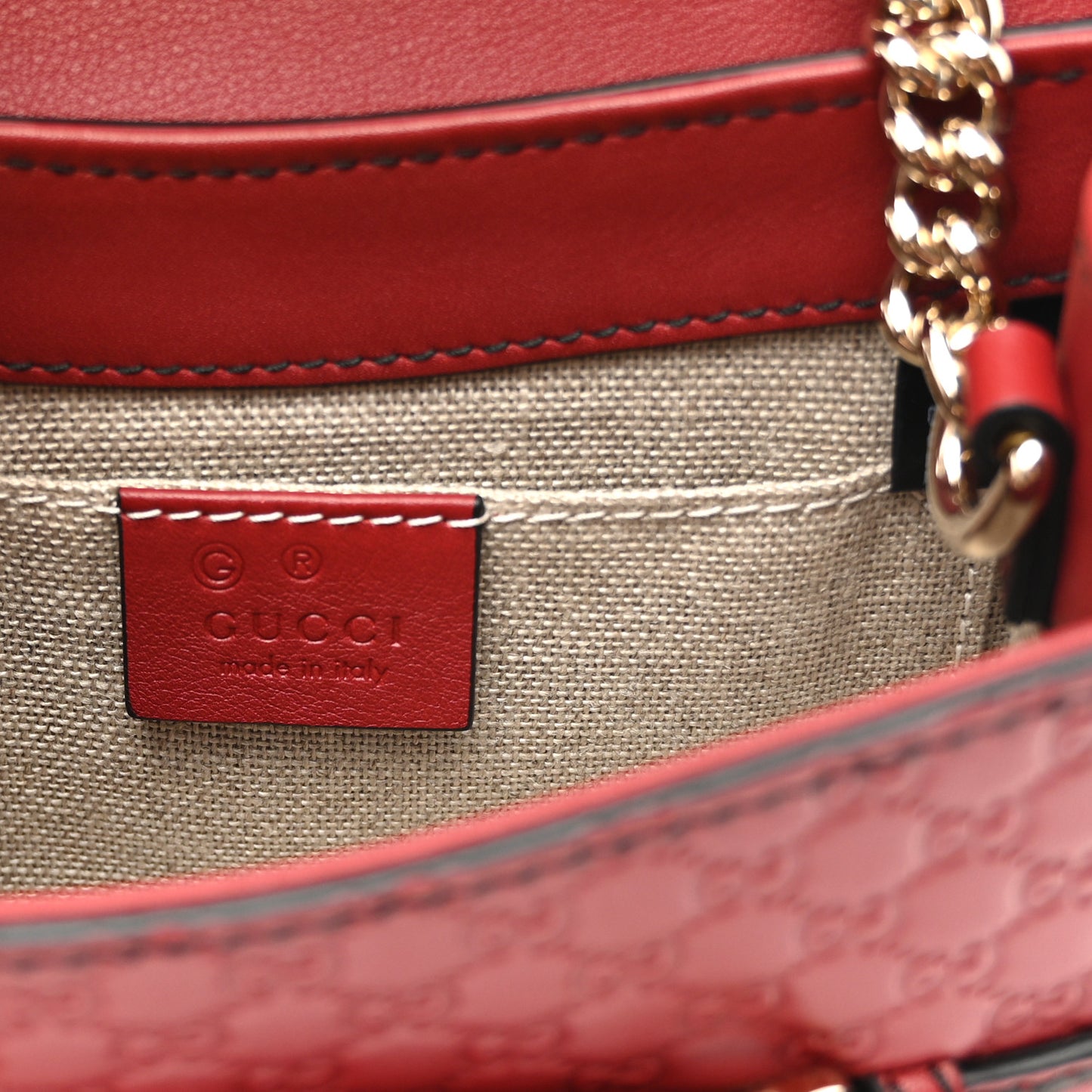 Soft Microguccissima Mini Emily Chain Shoulder Bag Rosso