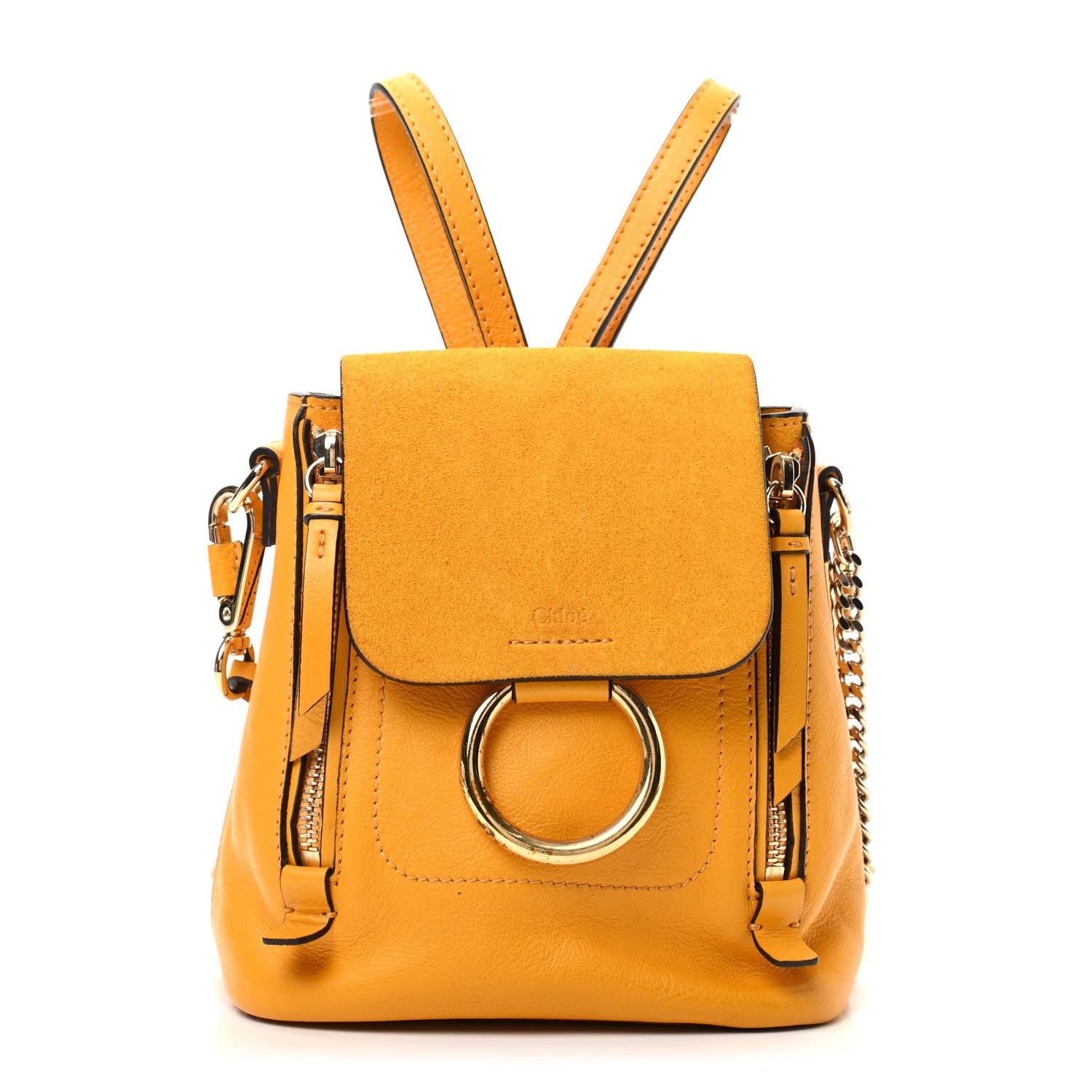 Chloe Suede Calfskin Mini Faye Backpack Burning Camel 1 of 9