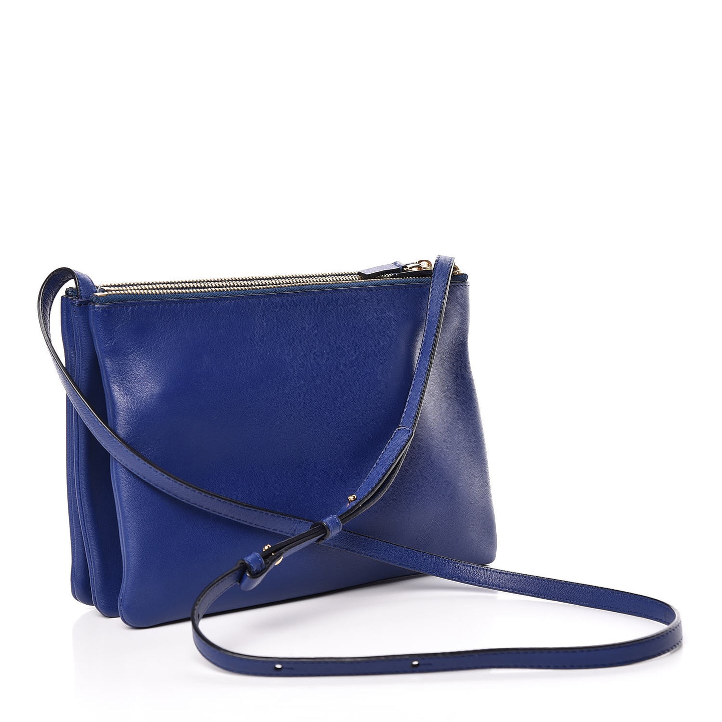 Lambskin Large Trio Crossbody Bag Indigo