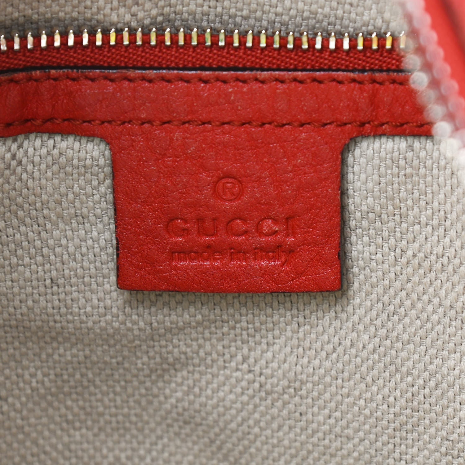 Gucci Pebbled Calfskin Medium Soho Chain Hobo Red 8 of 11