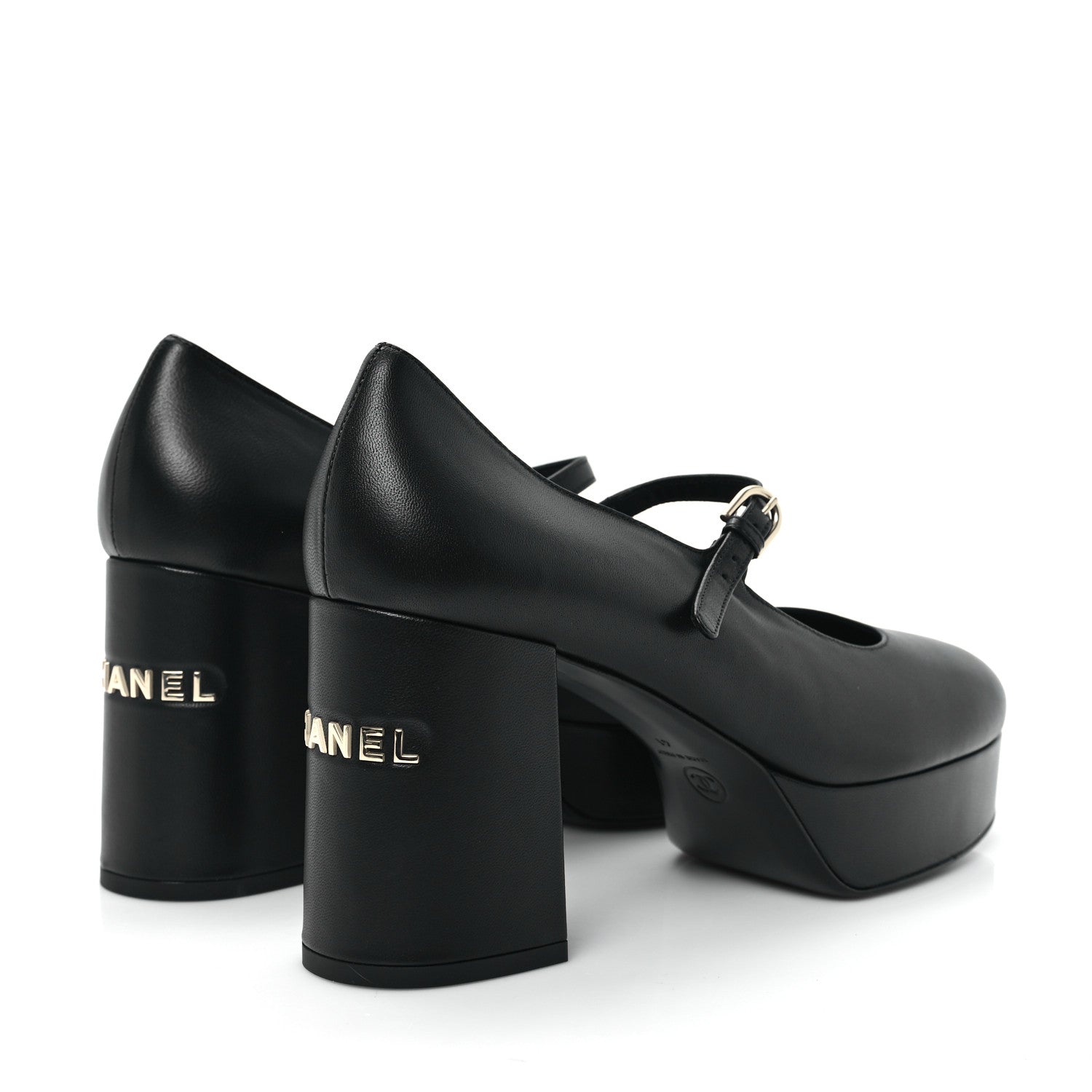 Chanel Lambskin Mary Jane Platform Pumps 41 Black 4 of 10