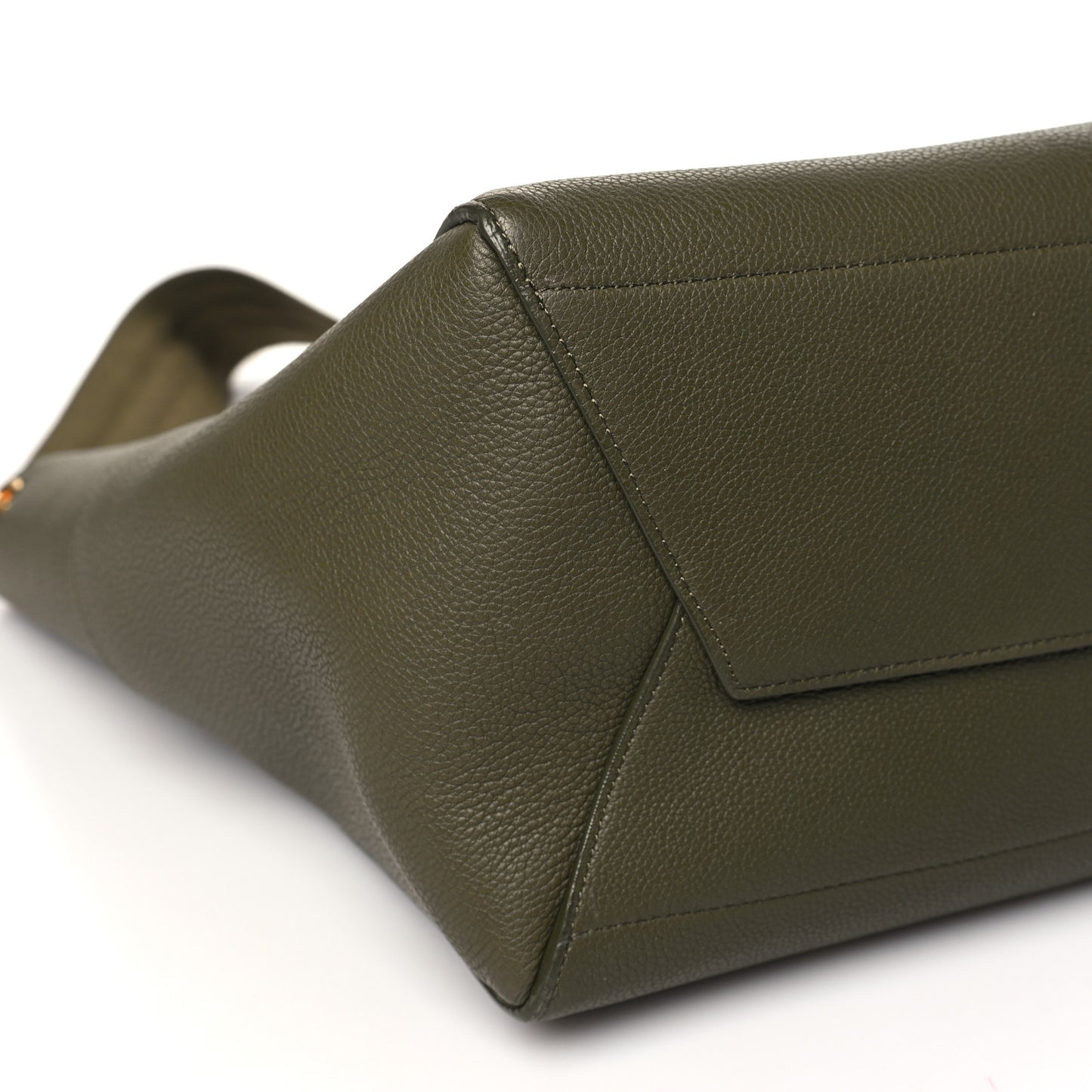 Soft Grained Calfskin Sangle Bucket Bag Light Khaki