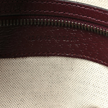 Gucci Monogram GG Mignon Textured Dollar Calfskin GG Supreme Monogram Quilted Medium Savoy Duffle Bag Burgundy Beige Ebony 7 of 9