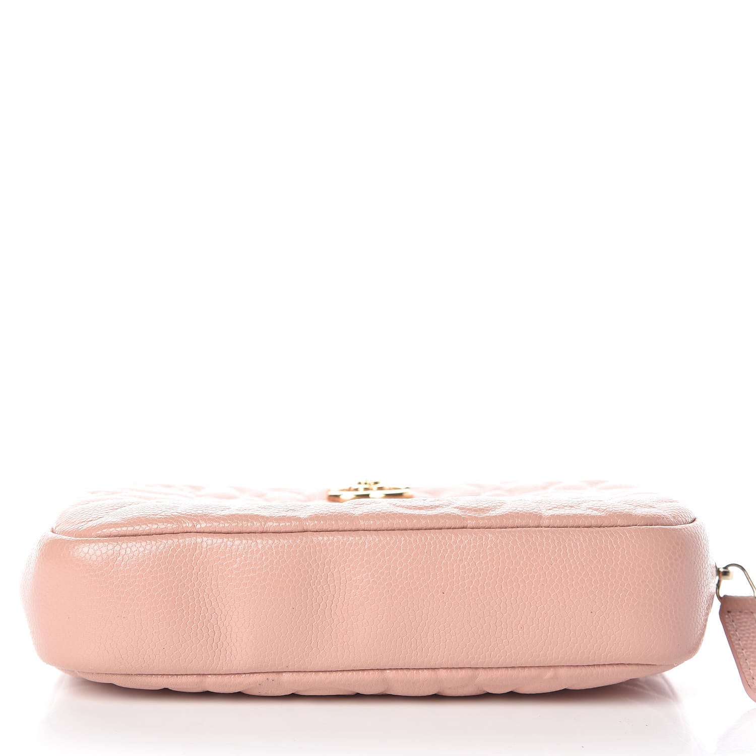 Chanel Caviar Camellia Embossed Small Cosmetic Case Nude 8 of 9