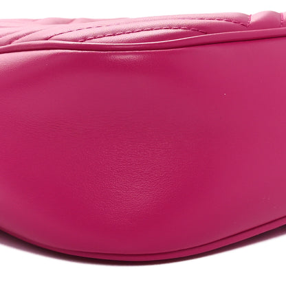 Gucci Calfskin Matelasse Monochrome Small GG Marmont Chain Shoulder Bag Classic Fuxia 9 of 10