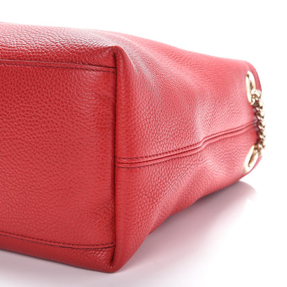 Gucci Pebbled Calfskin Medium Soho Chain Shoulder Bag Tabasco Red 9 of 9