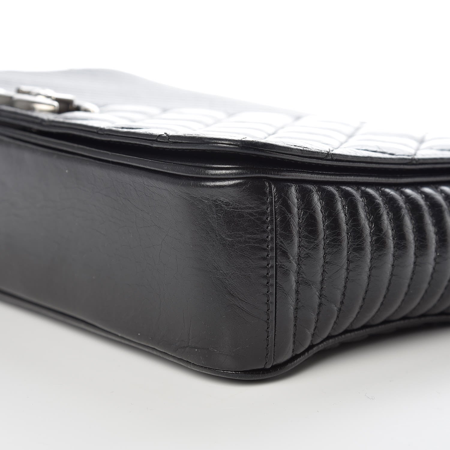 Chanel Glazed Calfskin Quilted Medium Coco Boy Flap Black 14 of 14