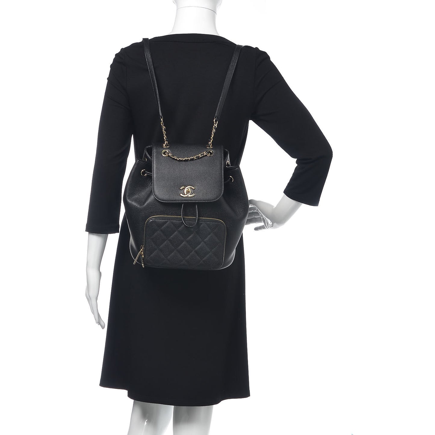 Caviar Quilted Business Affinity Backpack Black