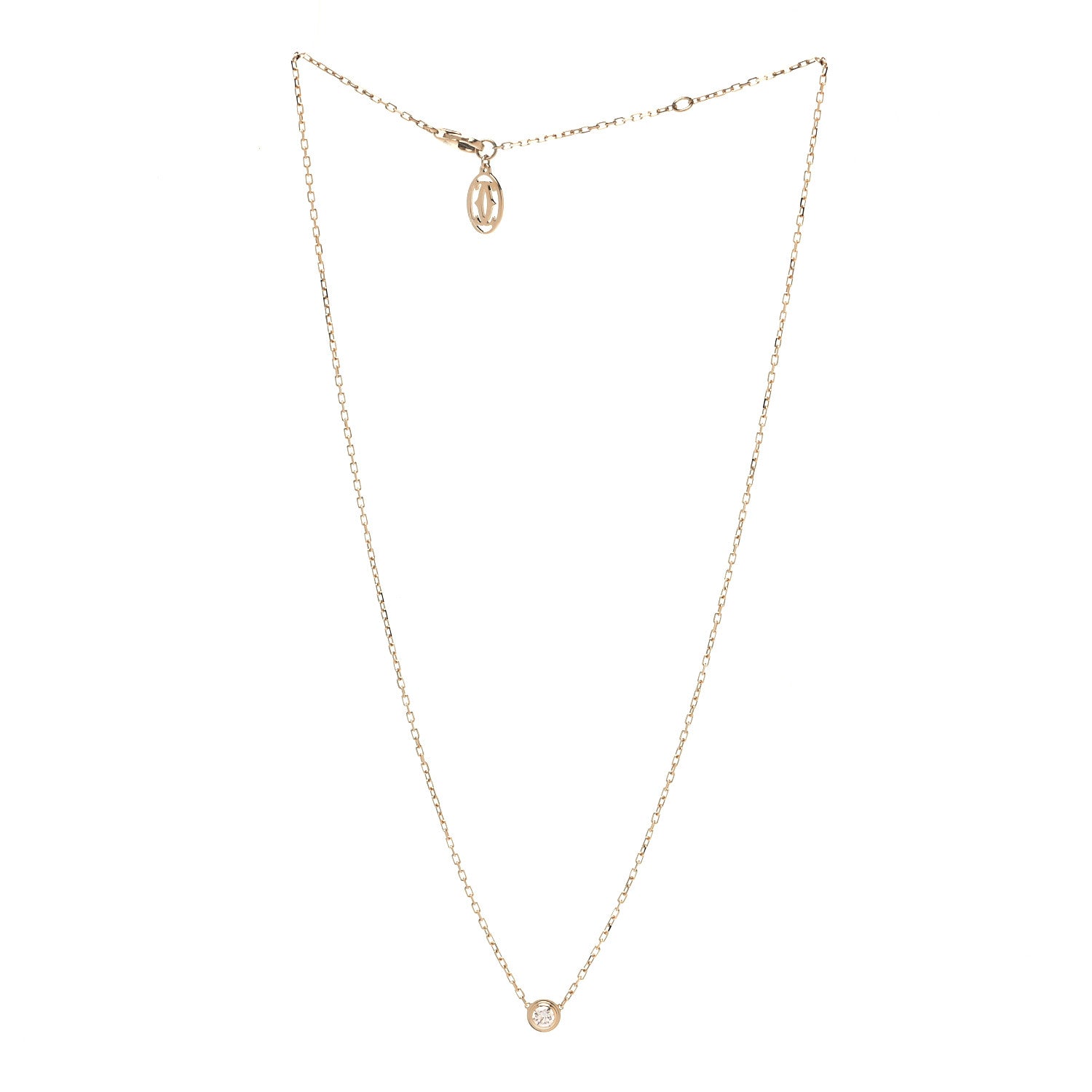 Cartier 18K Yellow Gold Diamond LM D'Amour Pendant Necklace 4 of 12