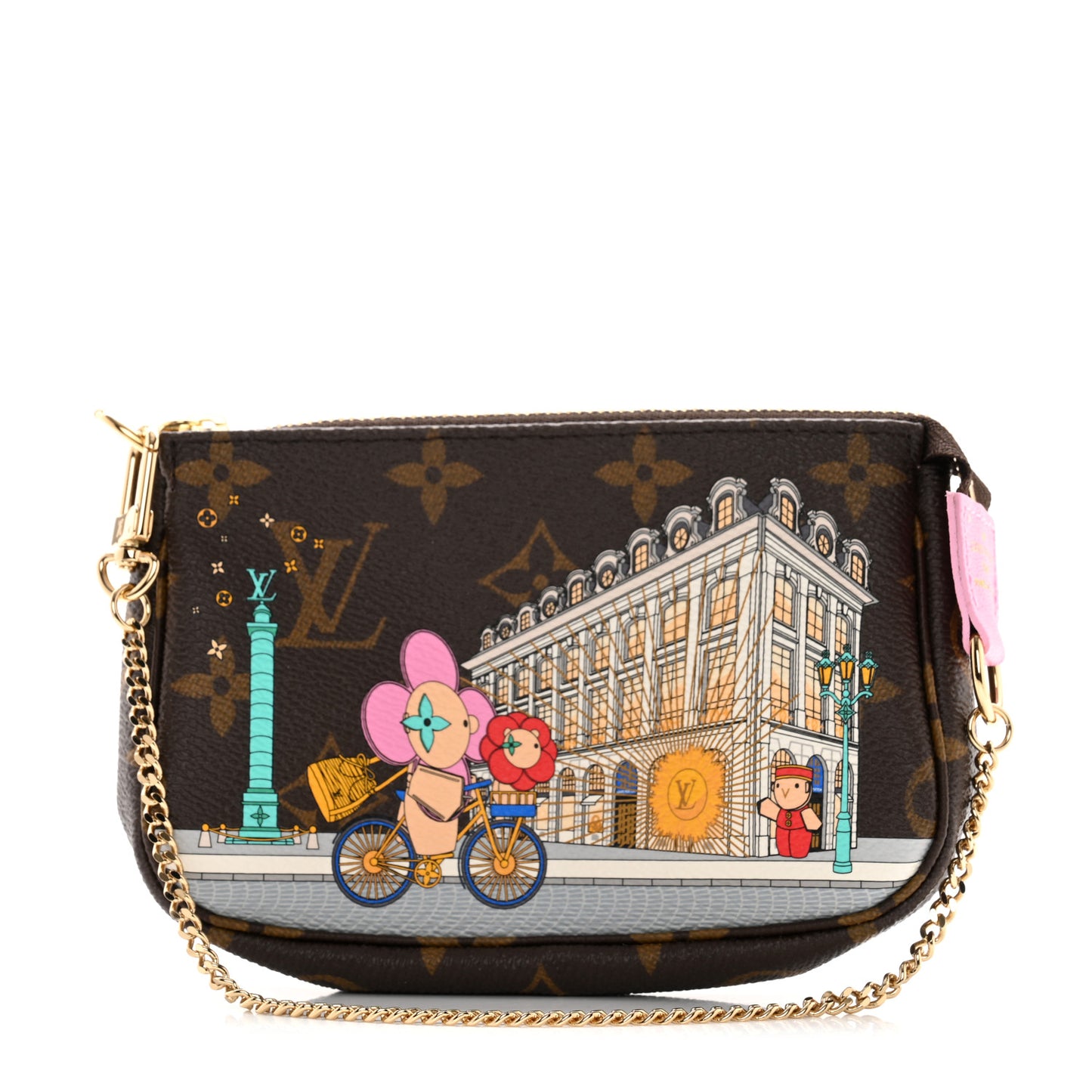 Monogram 2022 Christmas Animation Paris Mini Pochette Accessories Pink