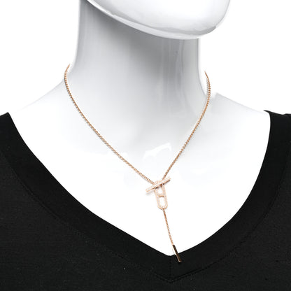 Hermes 18K Rose Gold Diamond PM Ever Chaine D'Ancre Necklace ST 2 of 5