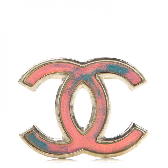 Iridescent CC Brooch Gold