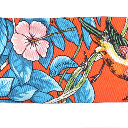 Hermes Silk Jungle Love Love Twilly Orange Bleu Brun 3 of 3