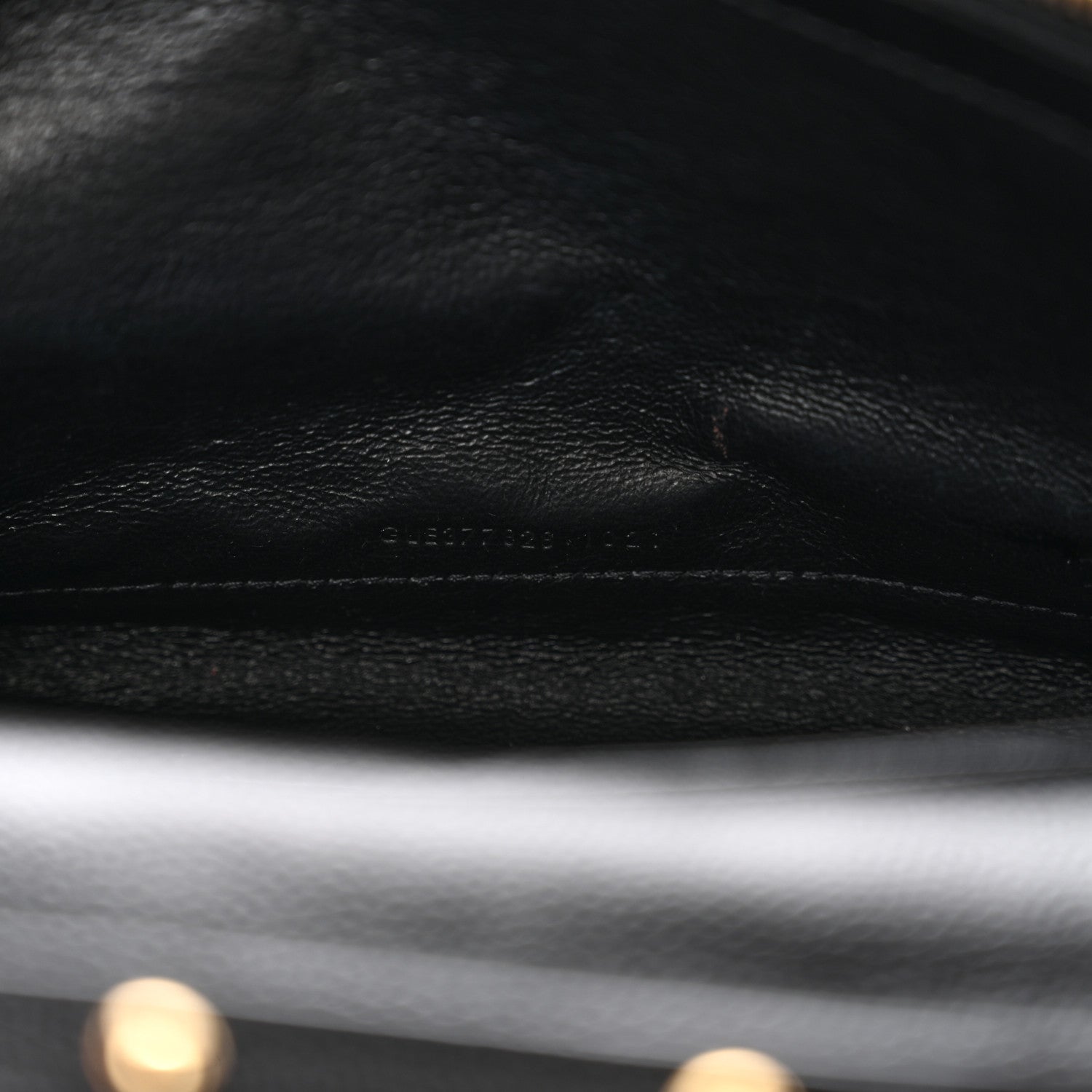 Saint Laurent Grain De Poudre Matelasse Chevron Monogram Chain Wallet Black 7 of 10