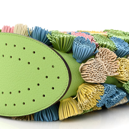 Delvaux Taurillon Soft Mini Pompons Pin Bucket Multicolor Aloe 10 of 10